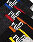 Men 6 Pack Get Fucked Novelty Rude Socks - Black