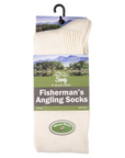 Mens 4 Pack Fisherman Angling Boot Country Fishing Socks - Cream