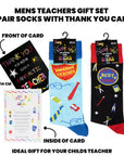 Mens 2 Pack Teacher Designs Cotton Rich Socks - Size UK 6-11