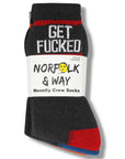 Men 6 Pack Get Fucked Novelty Rude Socks - Black