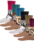 Mens 6 Pack Novelty Socks Cotton Rich Dad Gift - Animal Print