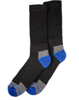 Mens 6 Pack Heavy Duty Non Elastic Work Socks, Safety/Steel Toe Boot Socks - Black