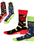 Ladies 2 Pack Teacher Designs Cotton Rich Socks - Size UK 4-6