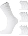 Mens 12 Pack Cotton Rich Sport and Work Socks Work Socks - Black, White and Mix