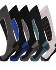 Mens 5 Pack High Performance Thermal Ski Socks - Multicoloured