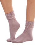 Ladies 6 Pack Bed Socks - Fleece Lined Brushed Thermal - Pastel Assorted Colours