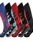 Mens 5 Pack High Performance Thermal Ski Socks - Multicoloured