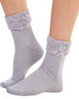 Ladies 6 Pack Bed Socks - Fleece Lined Brushed Thermal - Pastel Assorted Colours