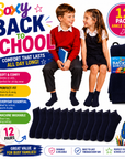 Kids 12 Pack Ankle Cotton Rich Plain School Socks - Navy