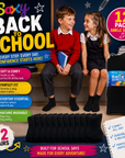 Kids 12 Pack Ankle Cotton Rich Plain School Socks - Black