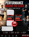 Mens 20 Pack Cotton Rich Sport And Work Socks - Black and White