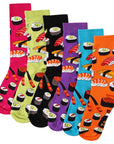 Mens 6 Pack Novelty Socks Cotton Rich Dad Gift - Sushi Designs
