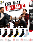 Men 6 Pack Get Fucked Novelty Rude Socks - Black