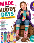 Kids 6 Pack Thermal Wellington Boot Socks - Multi Jungle Designs