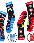 Mens 7 Pack Socks - Days of the Week and Gaming Novelty Design - Cotton Rich