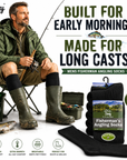 Mens 4 Pack Fisherman Angling Boot Country Fishing Socks - Black