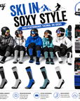 Mens 5 Pack High Performance Thermal Ski Socks - Multicoloured