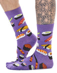 Mens 6 Pack Novelty Socks Cotton Rich Dad Gift - Sushi Designs