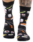 Mens 6 Pack Novelty Socks Cotton Rich Dad Gift - Sushi Designs