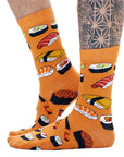 Mens 6 Pack Novelty Socks Cotton Rich Dad Gift - Sushi Designs