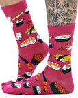 Mens 6 Pack Novelty Socks Cotton Rich Dad Gift - Sushi Designs