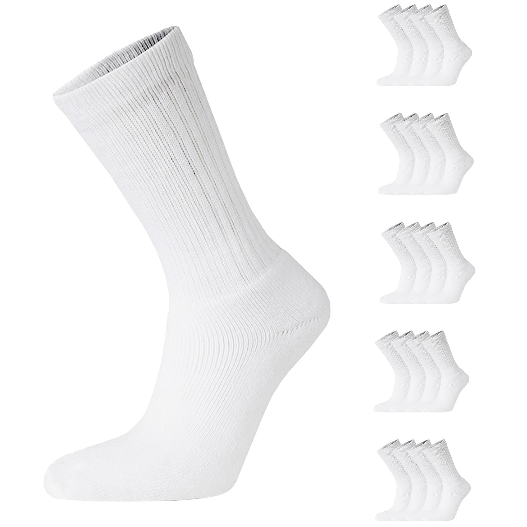 Mens 20 Pack Cotton Rich Sport And Work Socks - Black and White