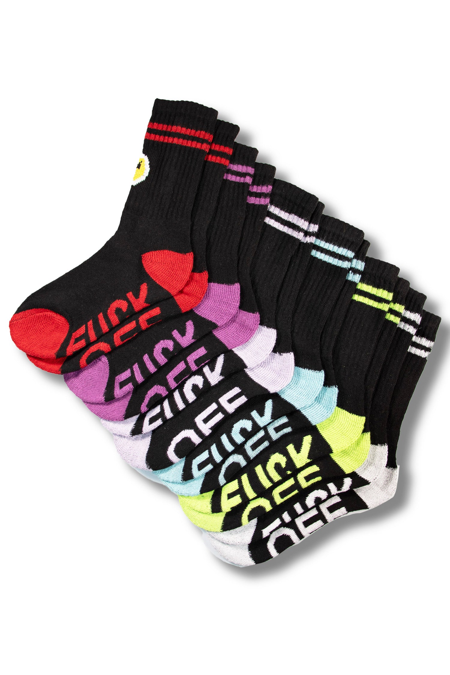 Ladies Norfolk and Way Fuck Off Novelty Rude Socks - Black (6 Pack)