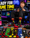 Mens 7 Pack Socks - Days of the Week and Gaming Novelty Design - Cotton Rich