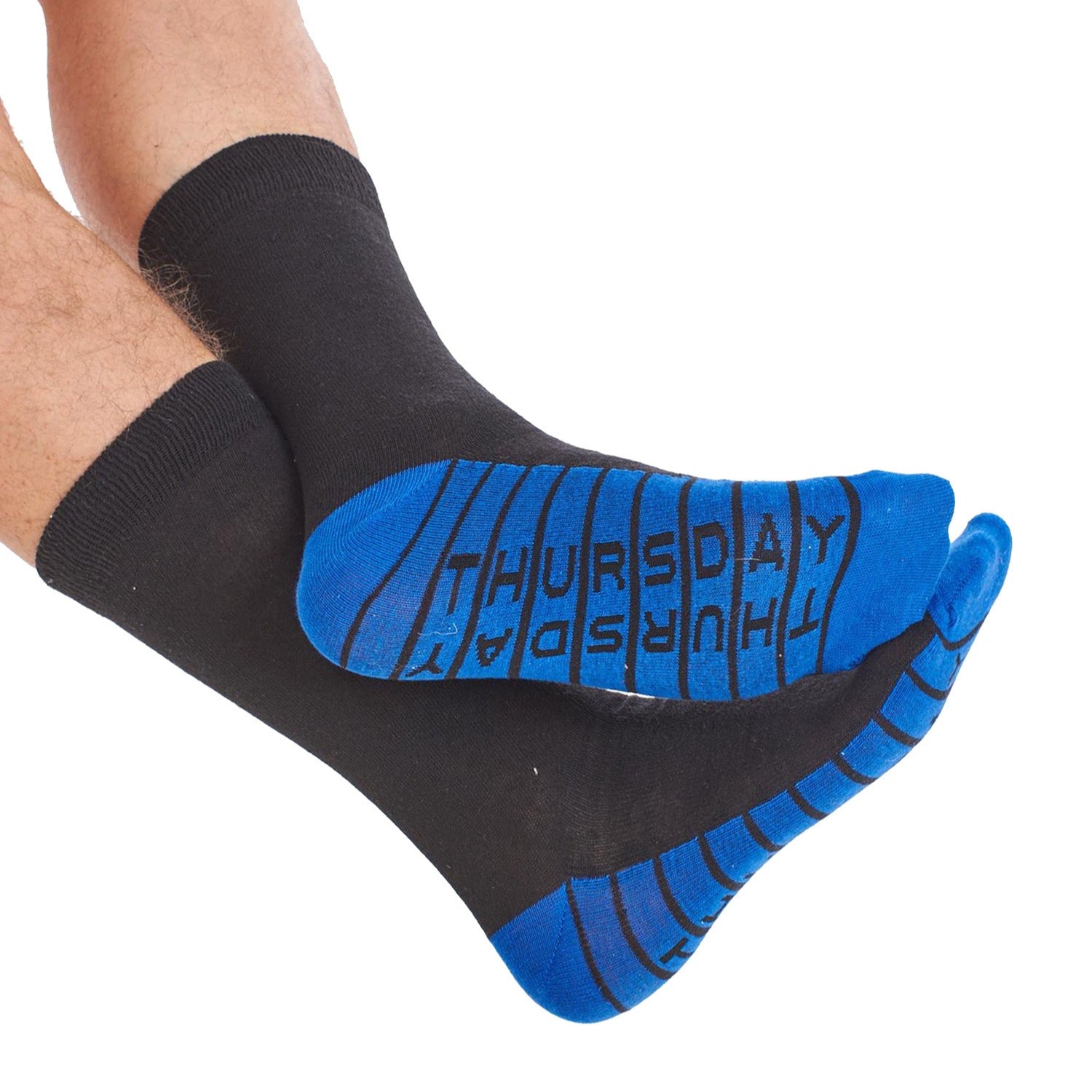 Mens 7 Pack Novelty Socks Cotton Rich Dad Gift, Colour Sole, Heel and Toe - Days of the Week Design
