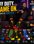 Mens 7 Pack Socks - Days of the Week and Gaming Novelty Design - Cotton Rich