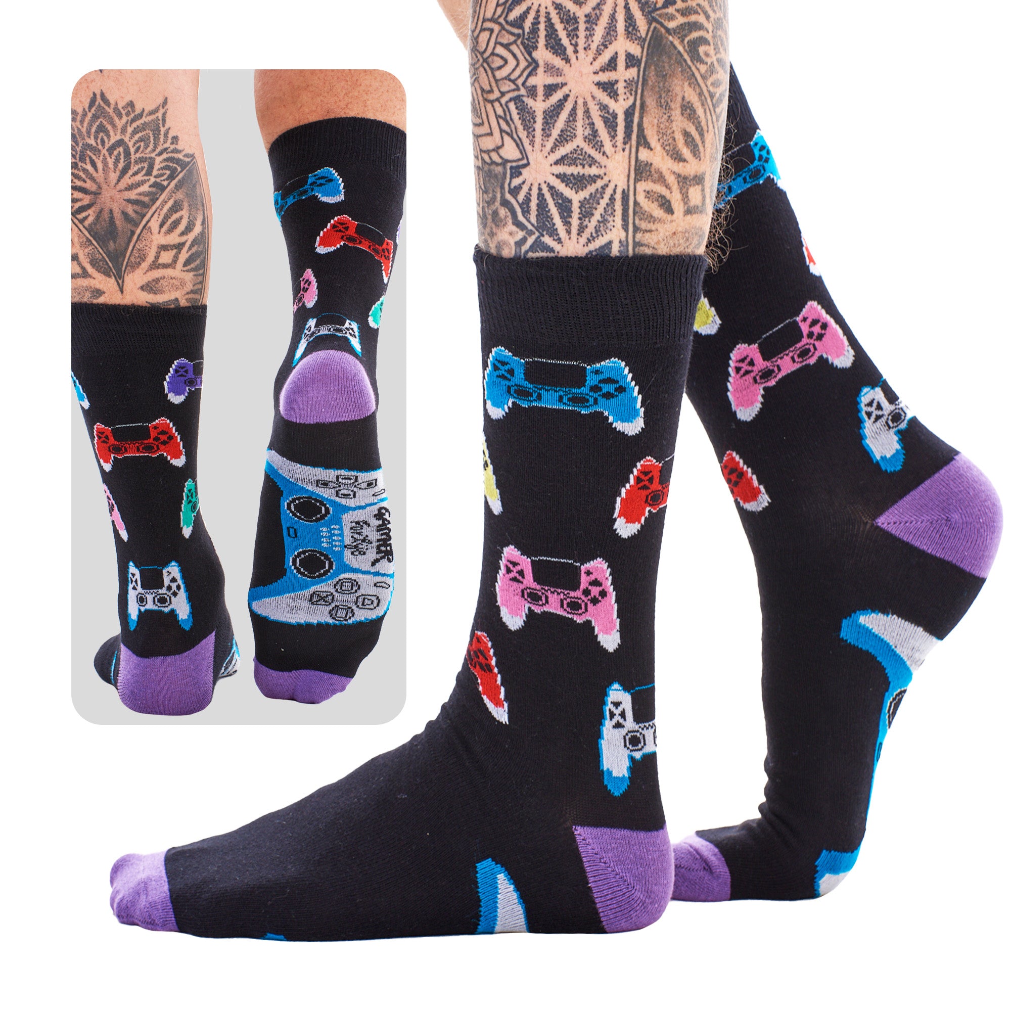 Kids 6 Pack Gamer For Life Socks - Assorted Gaming Controller Designs