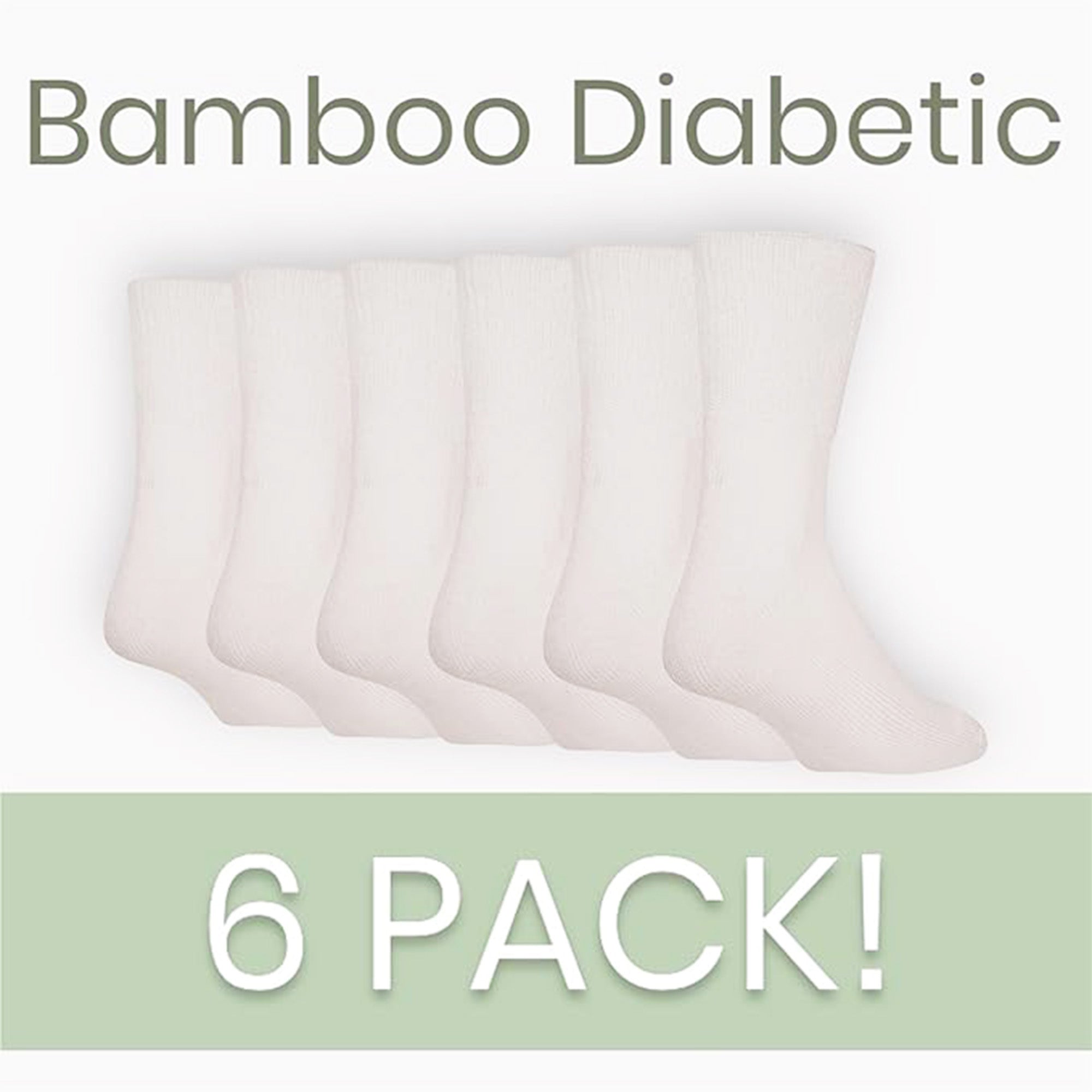 Ladies 6 Pack Extra Wide Bamboo Diabetic Sock - Black and White