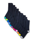 Mens Dress Coloured Heal & Toe Socks (12 Pack)