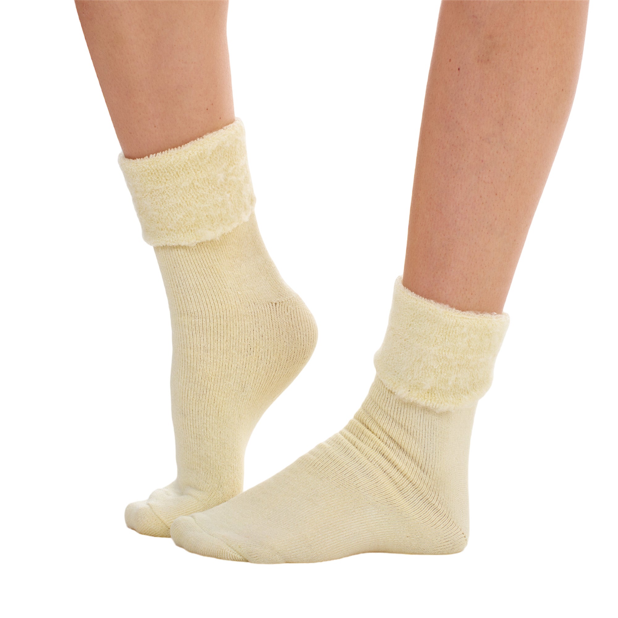 Ladies 6 Pack Bed Socks - Fleece Lined Brushed Thermal - Pastel Assorted Colours