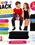 Kids 12 Pack Ankle Cotton Rich Plain School Socks - Black