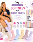 Ladies 6 Pack Bed Socks - Fleece Lined Brushed Thermal - Pastel Assorted Colours