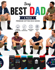 Mens 6 Pack Best Dad: Premium Cotton-Rich Socks
