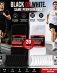 Mens 20 Pack Cotton Rich Sport And Work Socks - Black and White