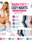Ladies 6 Pack Bed Socks - Fleece Lined Brushed Thermal -Dark Assorted Colours