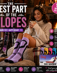 Ladies 5 Pack High Performance Thermal Ski Socks - Multicoloured