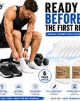 Mens 6 Pack Bamboo Trainer Ankle Socks, Breathable Low Cut Ankle Trainer Sock - White
