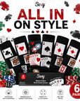 Mens 6 Pack Novelty Cotton Rich Socks - Poker Royal Flush Designs