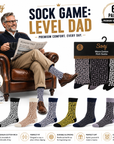Mens 6 Pack Novelty Socks Cotton Rich Dad Gift - Geometric Design