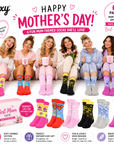 Ladies 6 Pack Mothers Day Mum Socks - Mum Themed Fun Designs - Combed Cotton Rich